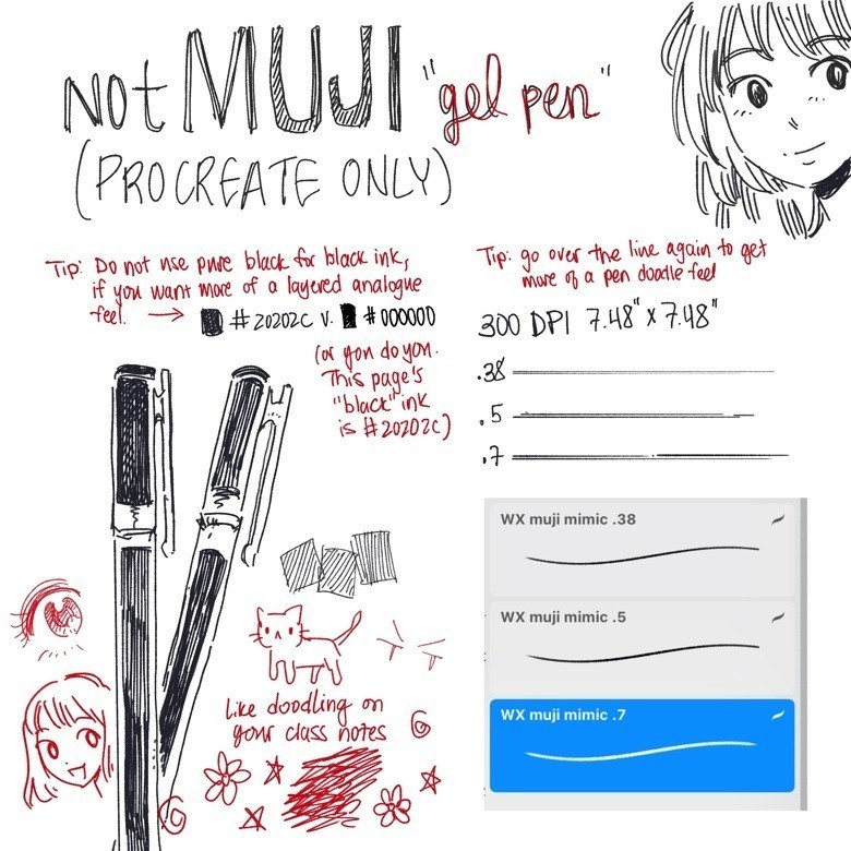 Procreate极细仿圆珠笔笔刷